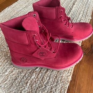 Timberland Bold Red Lace-Up Boots